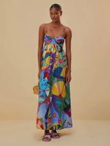 FARM Rio Tropical Scenario Sleeveless Maxi Dress