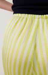 American Vintage Shaning Trousers in Rayures Jaunes Fluo