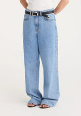 Rohe Low Waist Wide Leg Denim in Blue