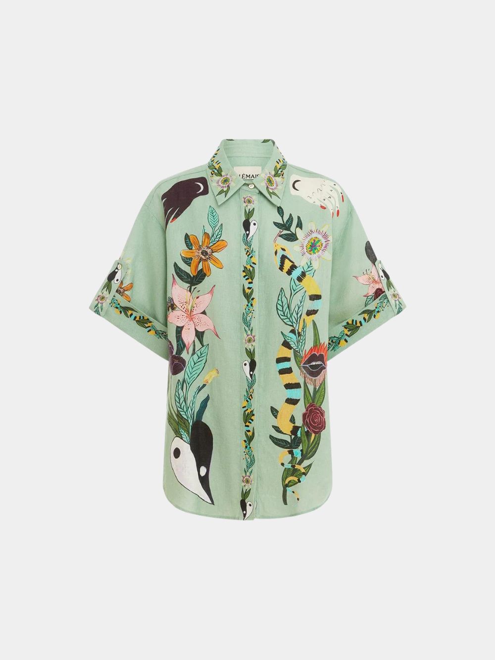 Alemais Meagan Oversized Linen Shirt Jade