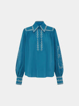 Alemais Donovan Corded Blouse in Sapphire