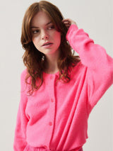 American Vintage Damsville Cardigan in Rose Fluo