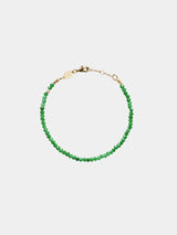 Anni Lu Tan Line Bracelet Green Jade