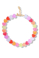 Crystal Haze Jelly Heart Necklace