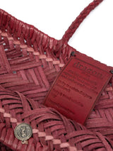 Dragon Diffusion Triple Jump Small Woven Leather Bag in Red