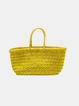 Dragon Diffusion Triple Jump Small Woven Leather Bag in Yellow