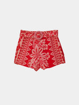 FARM Rio Flora Tapestry Red Shorts