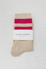 Le Bon Shoppe Her Varsity Socks Magenta Le Bon Shoppe