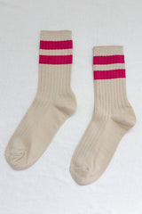 Le Bon Shoppe Her Varsity Socks Magenta Le Bon Shoppe