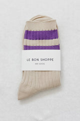 Le Bon Shoppe Her Varsity Socks Ube