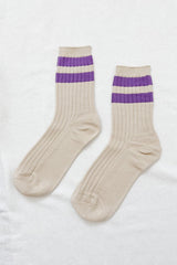 Le Bon Shoppe Her Varsity Socks Ube