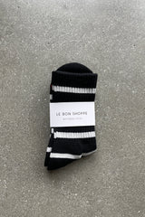 Le Bon Shoppe Striped Boyfriend Socks Black Stripe - Twenty Petworth