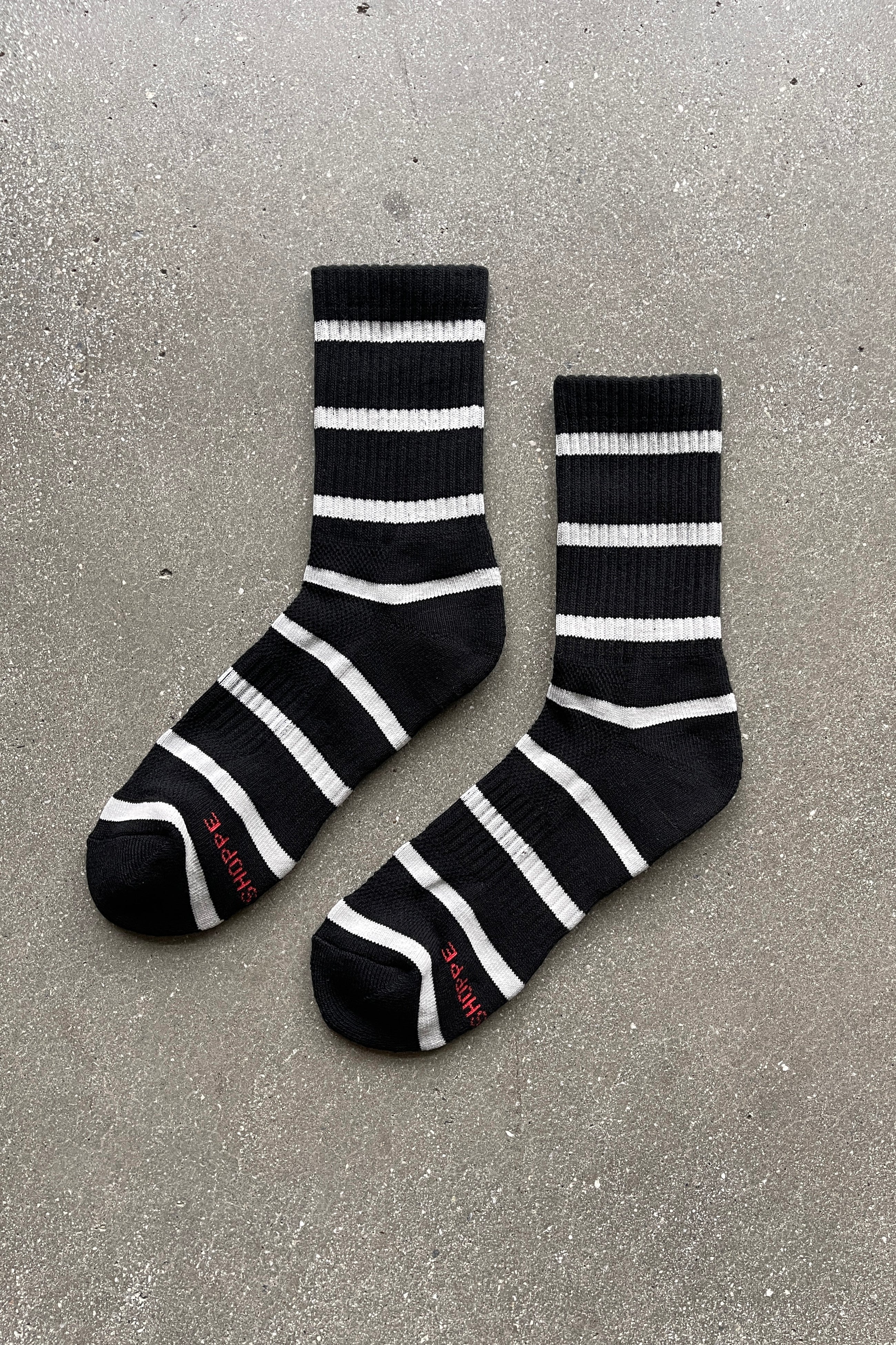 Le Bon Shoppe Striped Boyfriend Socks Black Stripe - Twenty Petworth