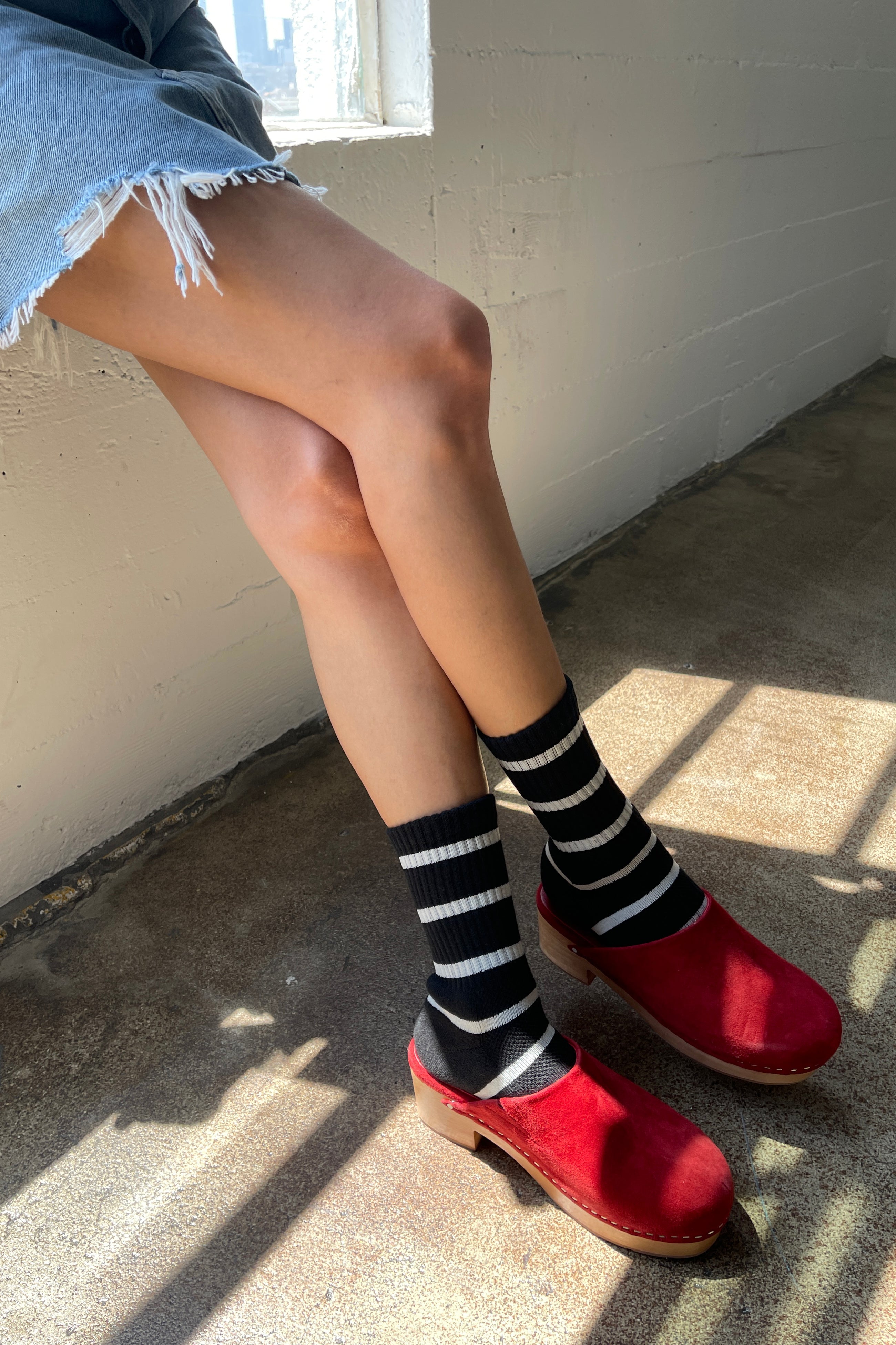 Le Bon Shoppe Striped Boyfriend Socks Black Stripe - Twenty Petworth