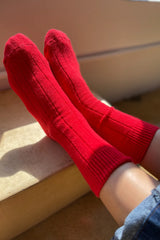 Le Bon Shoppe Classic Cashmere Socks Red