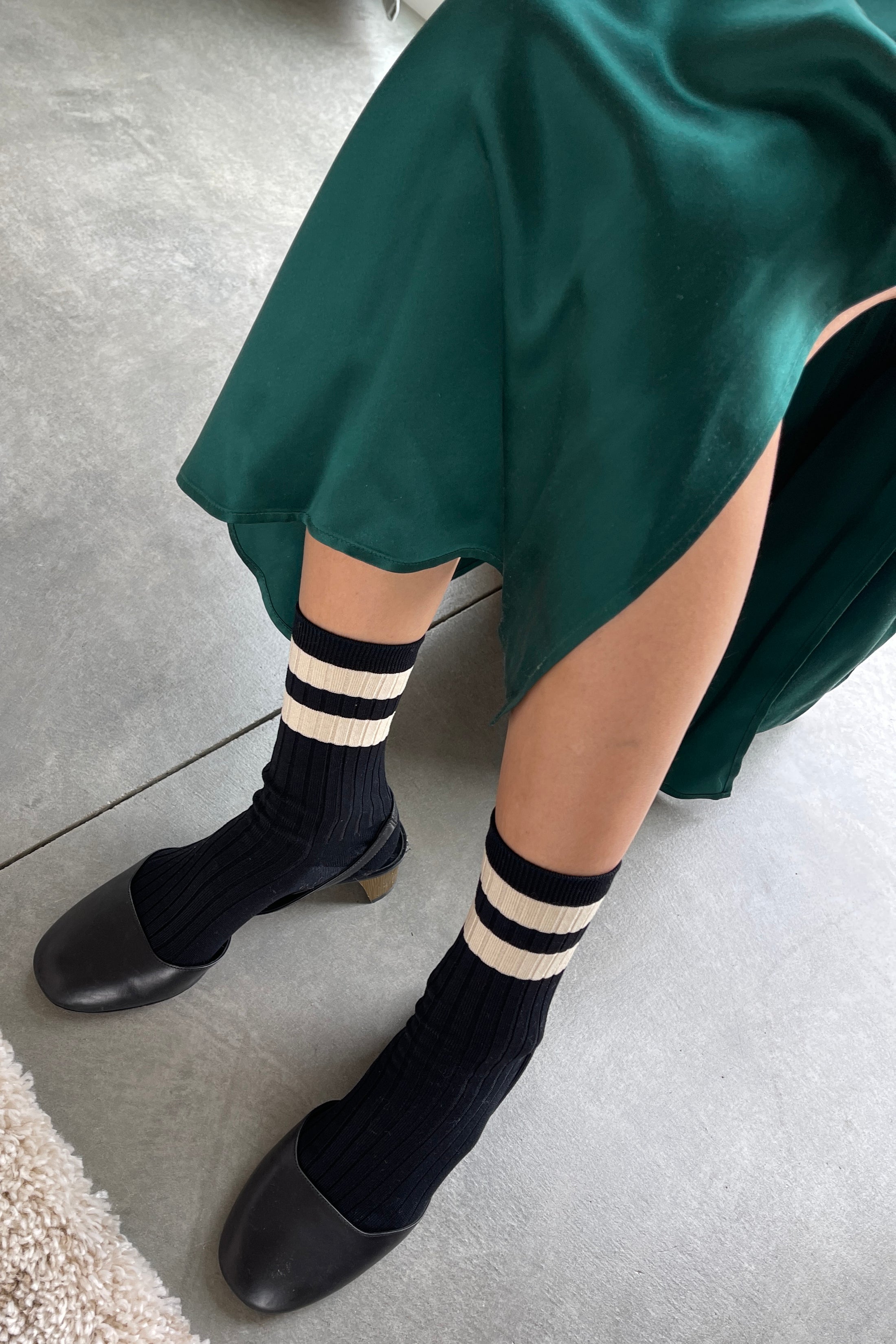 Le Bon Shoppe Her Varsity Socks Black