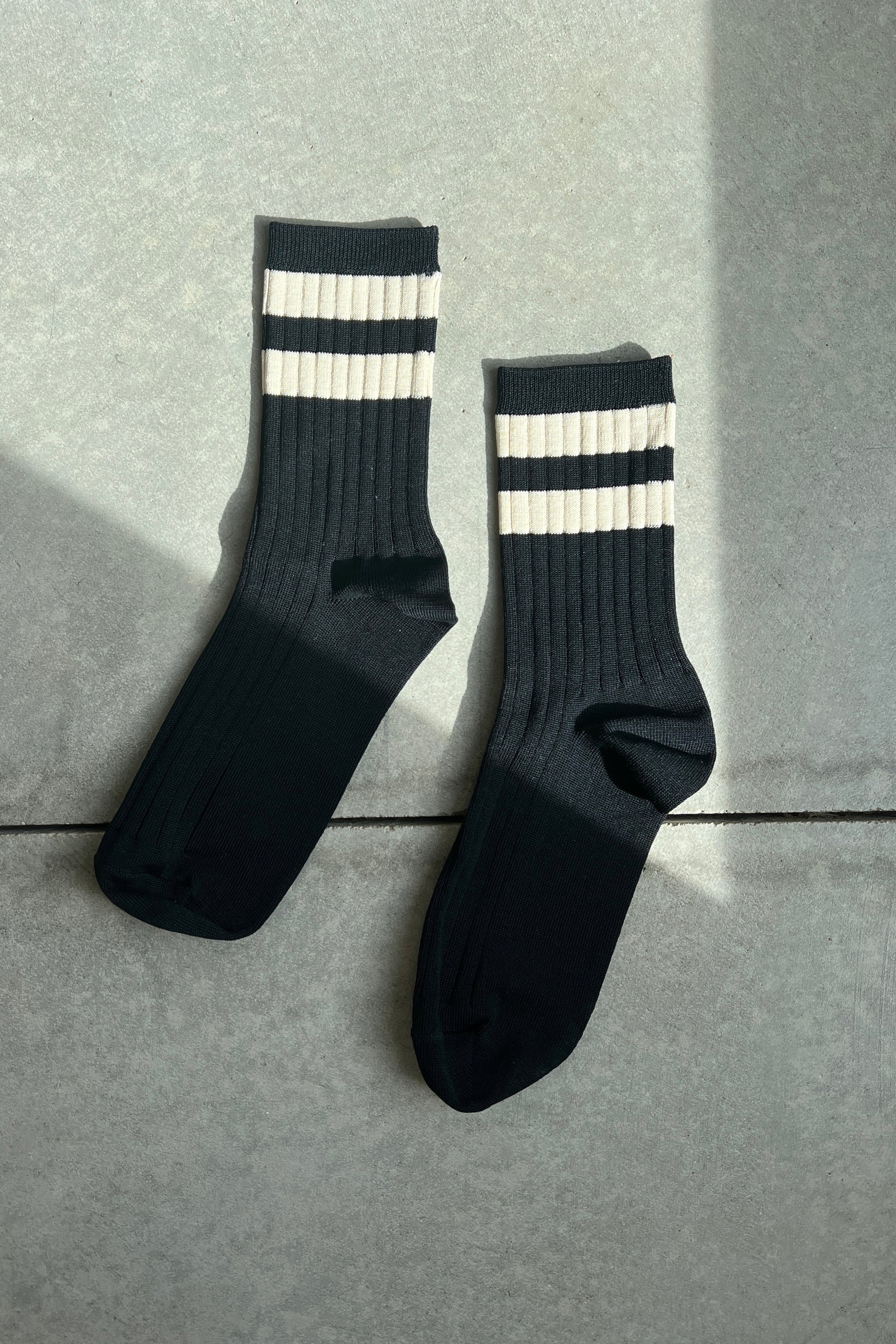 Le Bon Shoppe Her Varsity Socks Black