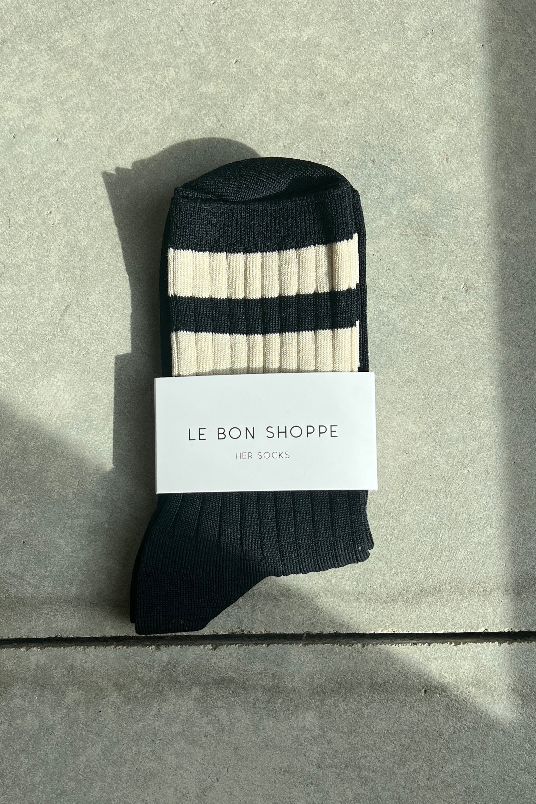 Le Bon Shoppe Her Varsity Socks Black