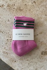 Le Bon Shoppe Embroidered Girlfriend Socks in Rose Pink Heart - Twenty Petworth