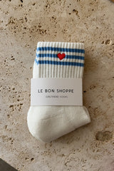 Le Bon Shoppe Embroidered Girlfriend Socks in Ivory Heart - Twenty Petworth