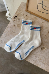 Le Bon Shoppe Embroidered Girlfriend Socks in Ivory Heart - Twenty Petworth