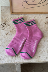 Le Bon Shoppe Embroidered Girlfriend Socks in Rose Pink Heart - Twenty Petworth