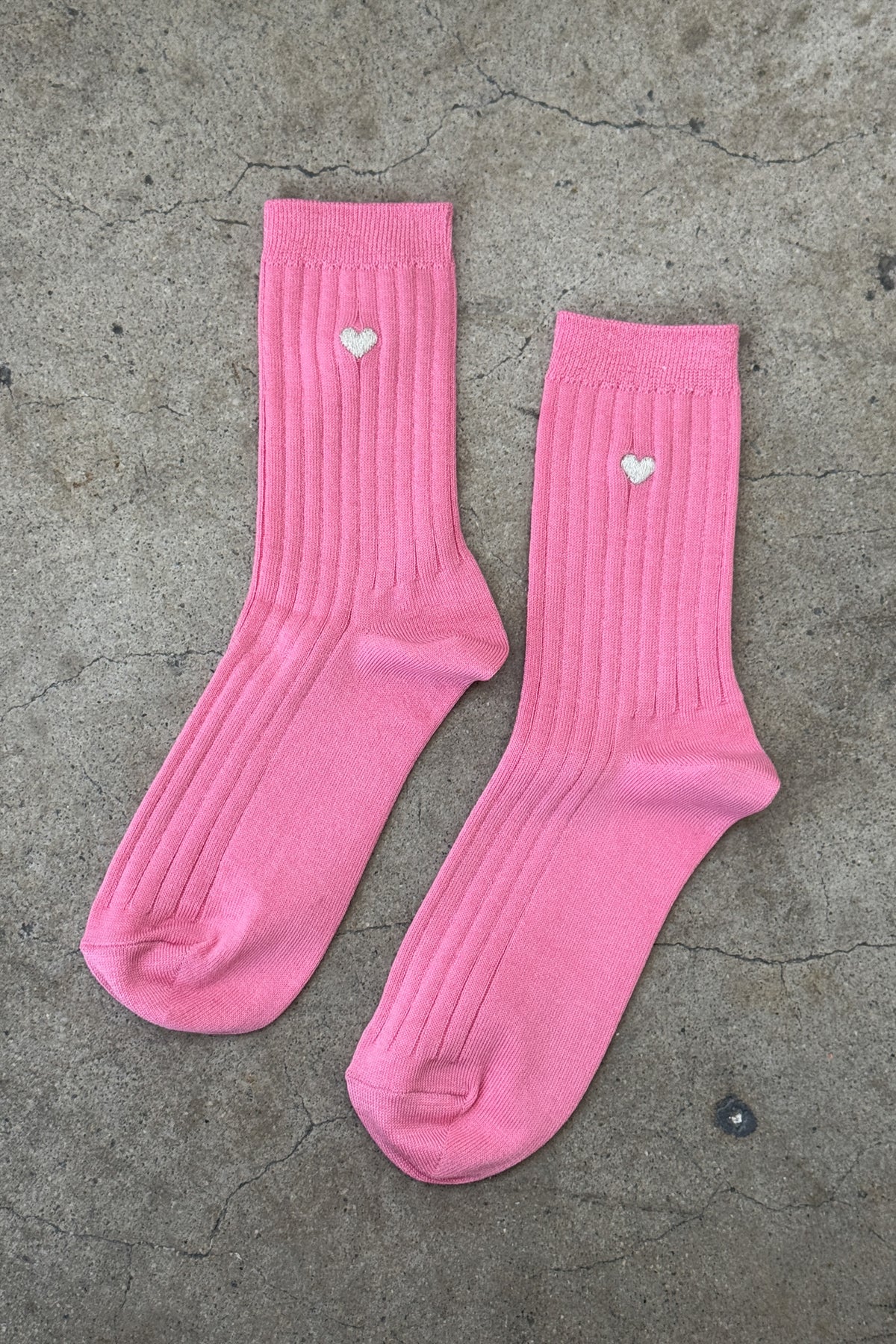 Le Bon Shoppe Embroidered Her Socks Pink Water Heart - Twenty Petworth