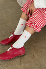 Le Bon Shoppe Embroidered Her Socks Classic White Heart - Twenty Petworth