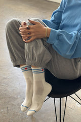 Le Bon Shoppe Embroidered Girlfriend Socks in Ivory Heart - Twenty Petworth