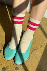 Le Bon Shoppe Her Varsity Socks Magenta Le Bon Shoppe