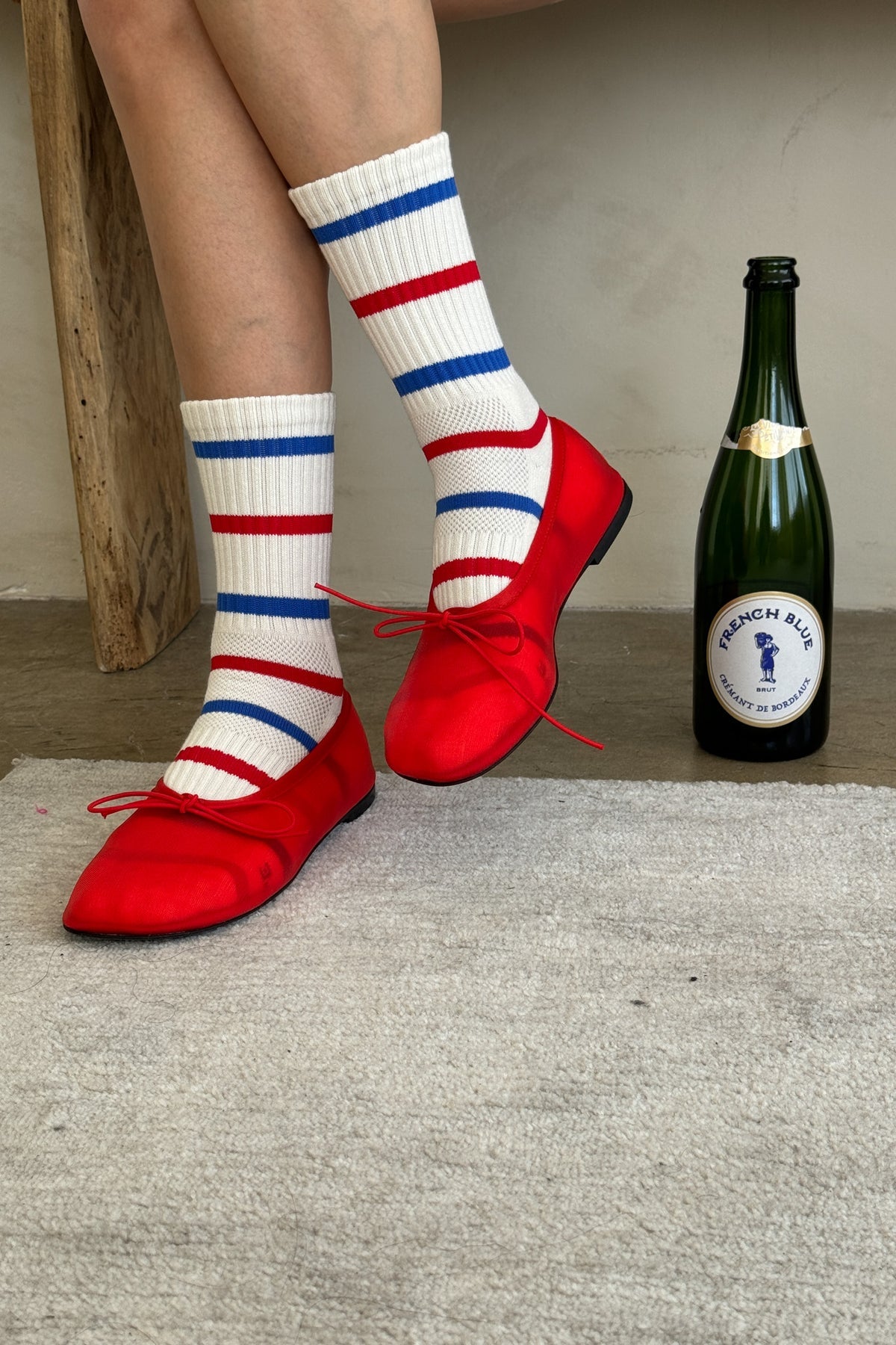 Le Bon Shoppe Striped Boyfriend Socks Red & Blue - Twenty Petworth