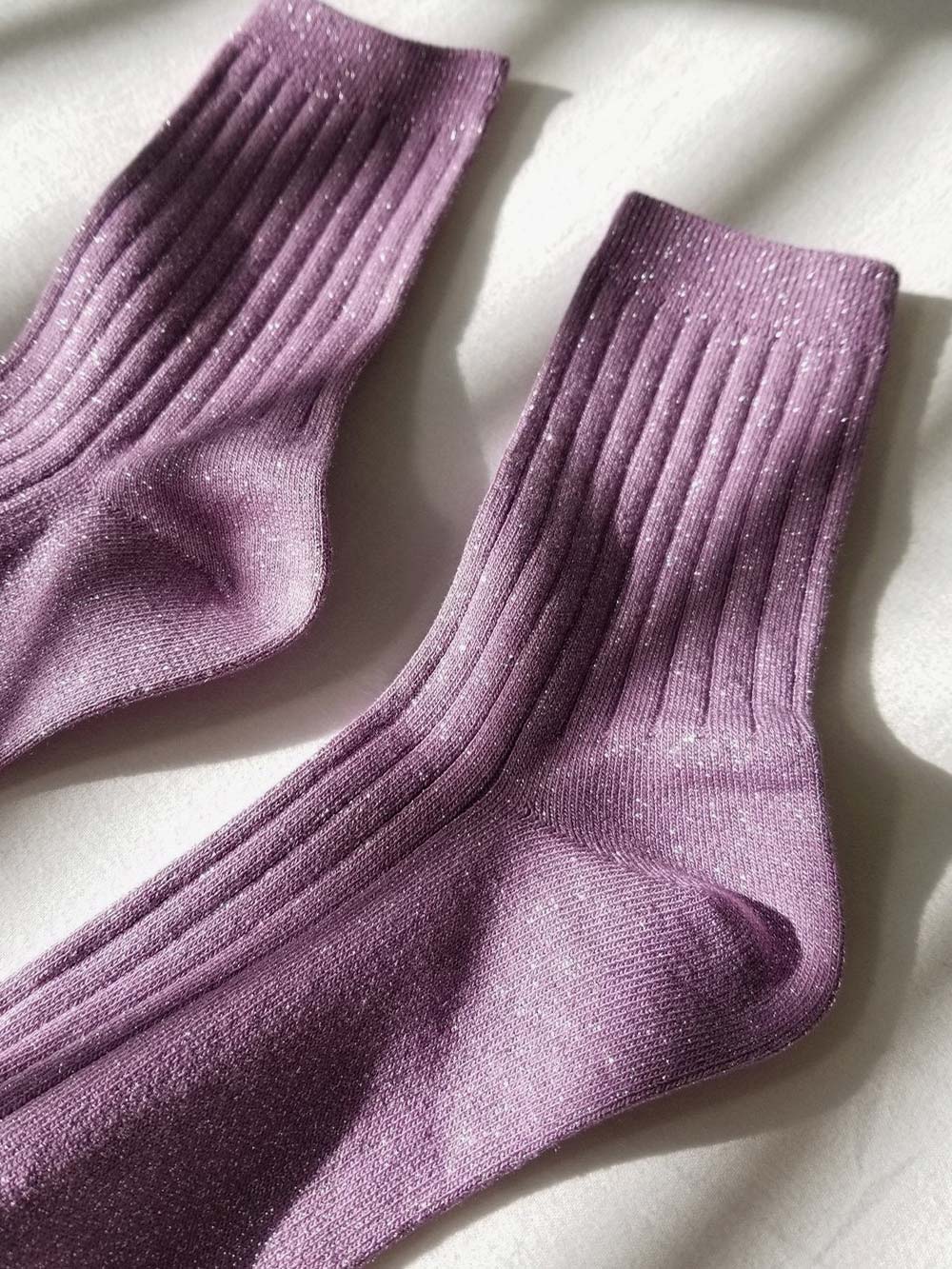 Le Bon Shoppe Her Socks in Lilac Glitter