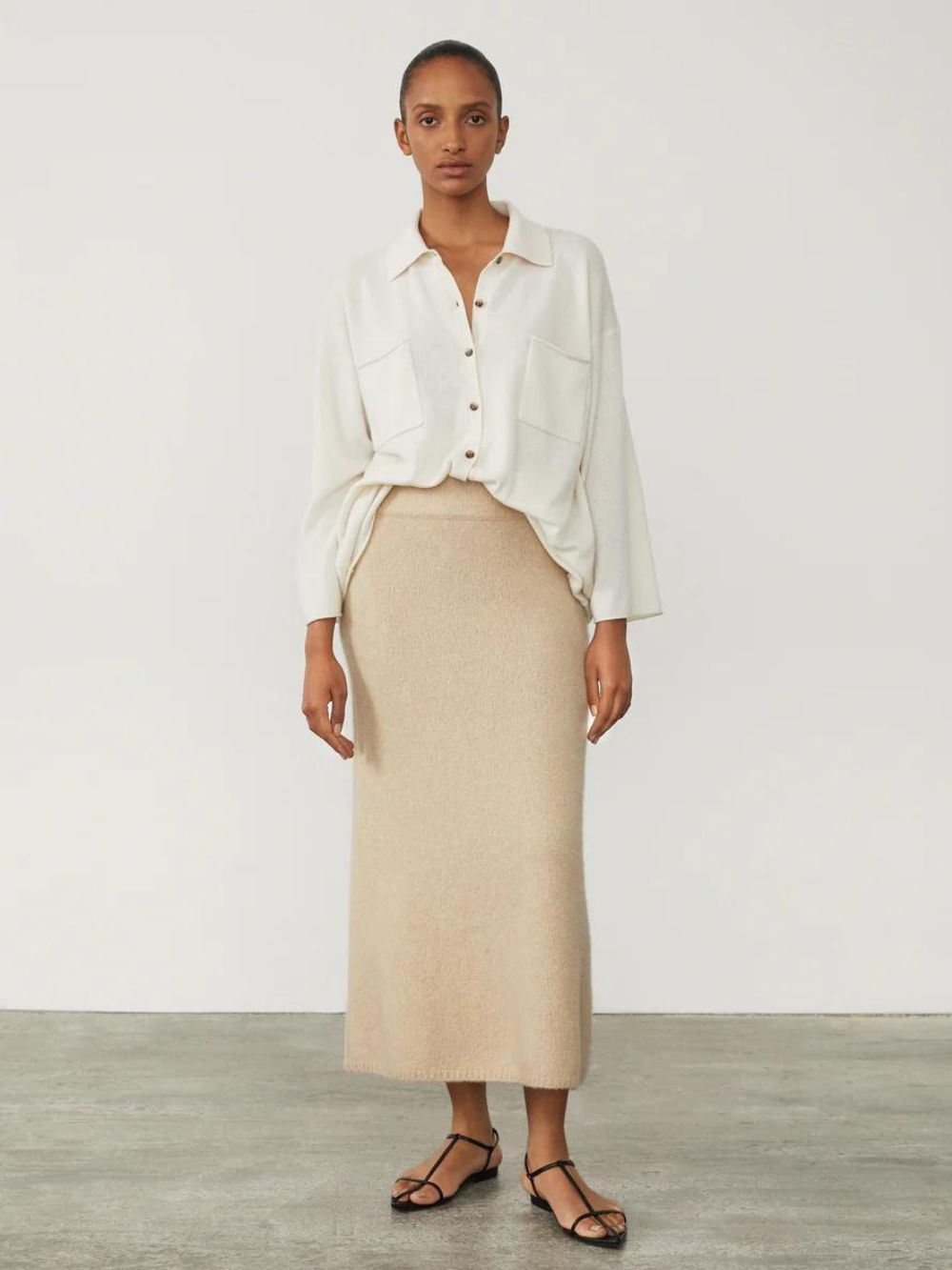 Lisa Yang Kael Skirt in Sand Boucle