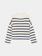 Lisa Yang Sandy Stripes Sweater Navy/Cream