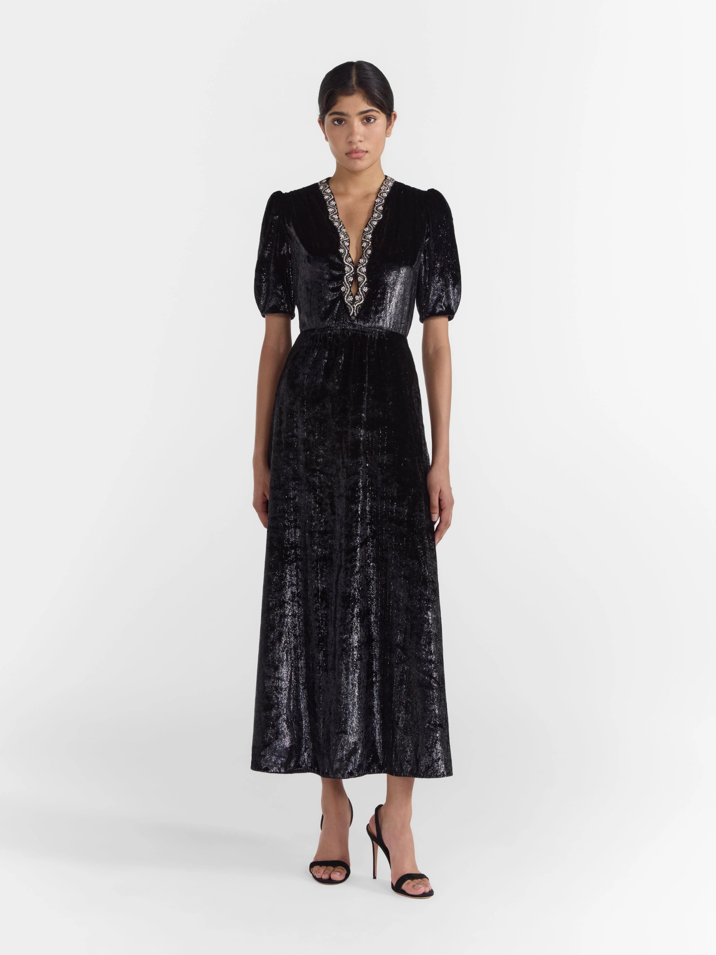 Saloni Tabitha D Dress Black Mamba - Twenty Petworth