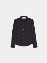 Rohe Fitted Silk Shirt in Navy