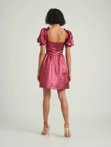 Saloni Rachel D Mini Dress in Metallic Pink