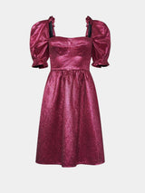 Saloni Rachel D Mini Dress in Metallic Pink