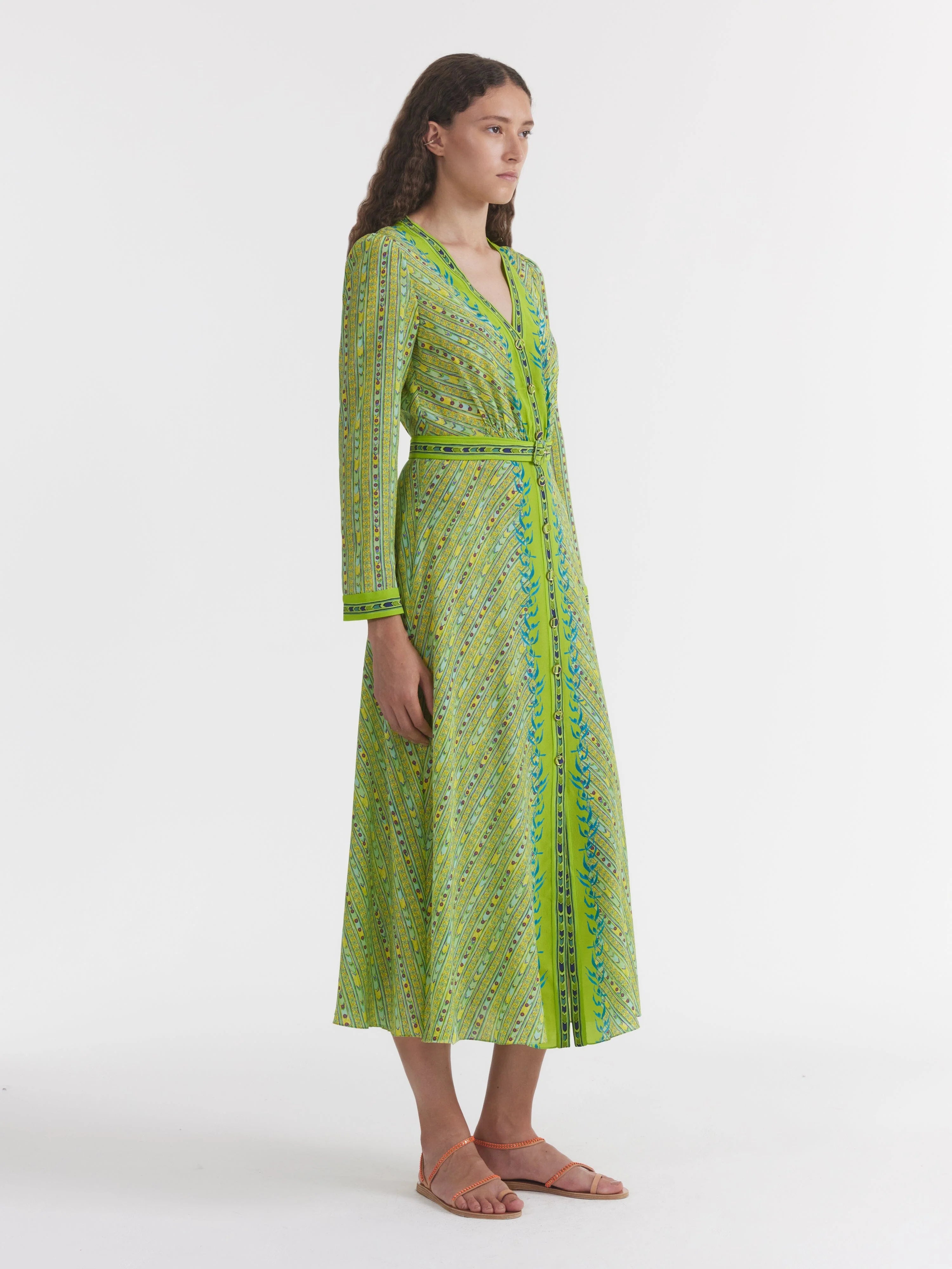 Saloni Lea Dress Faience Polka