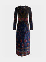 Saloni Claudia Midi Velvet Dress in Jewel Rays - Twenty Petworth