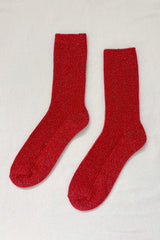 Le Bon Shoppe Winter Sparkle Socks Poinsettia