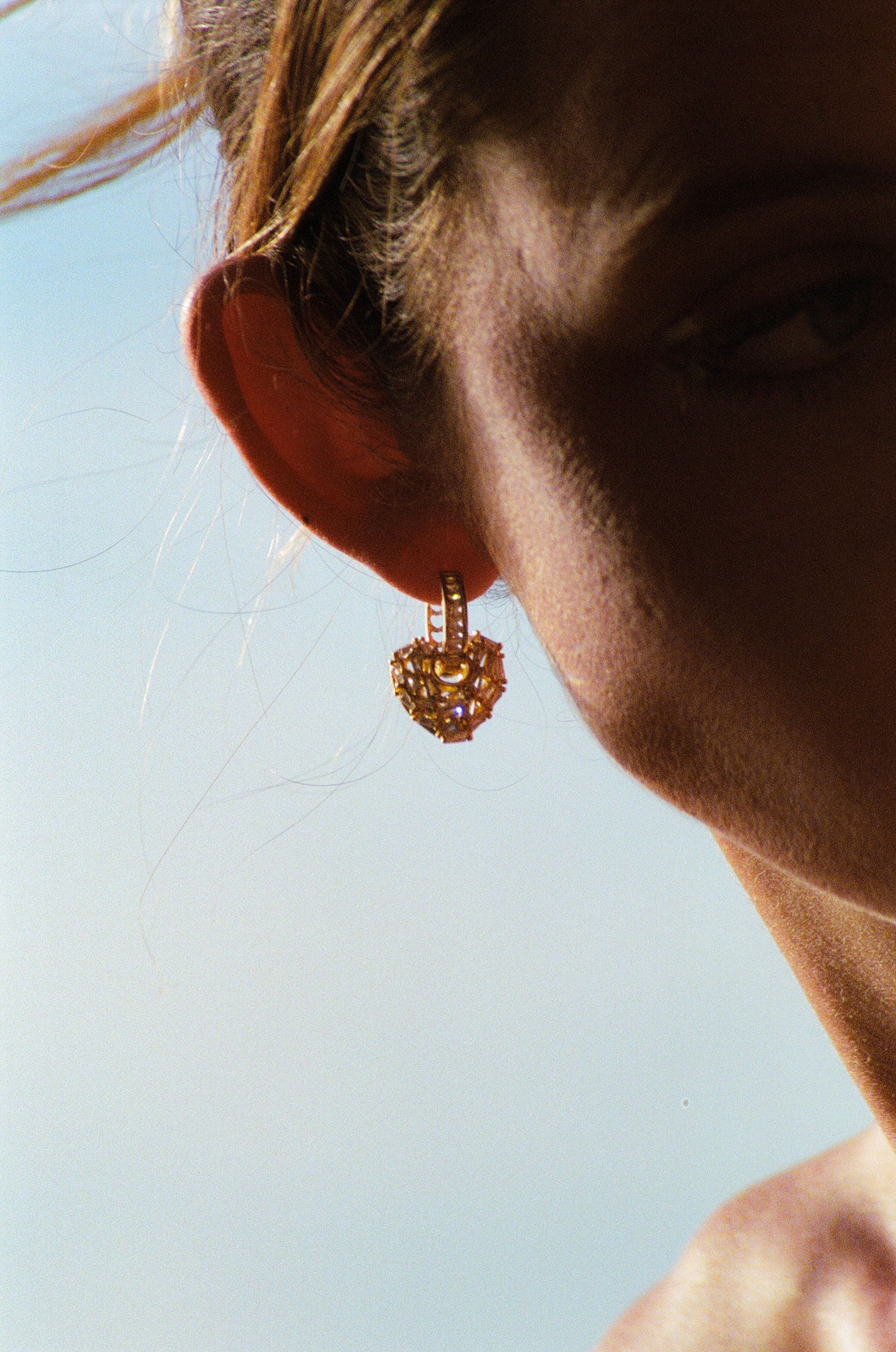 Crystal Haze Puzzle Heart Earrings Crystal Haze